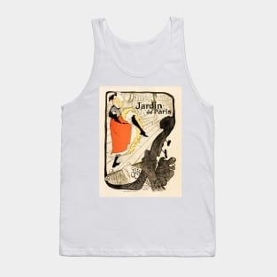 JANE AVRIL JARDIN OF PARIS 1897 by Henri Toulouse Lautrec French Theater Ad Tank Top